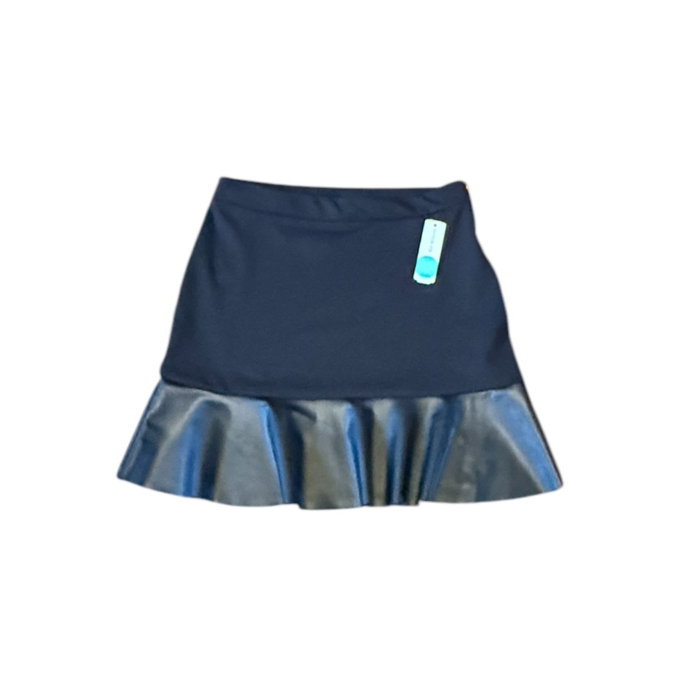 Black Skirt with Leather Ruffle Michael Kors large - Picture 2 of 5